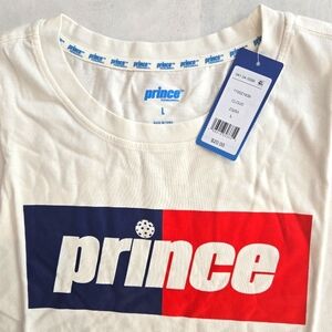 PRINCE Pickleball Red and Blue Logo Men's Tee, NWT